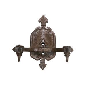 Antique Cast Iron Tudor Sconces 1920's Craftsman Gothic Fluer de lis for repair